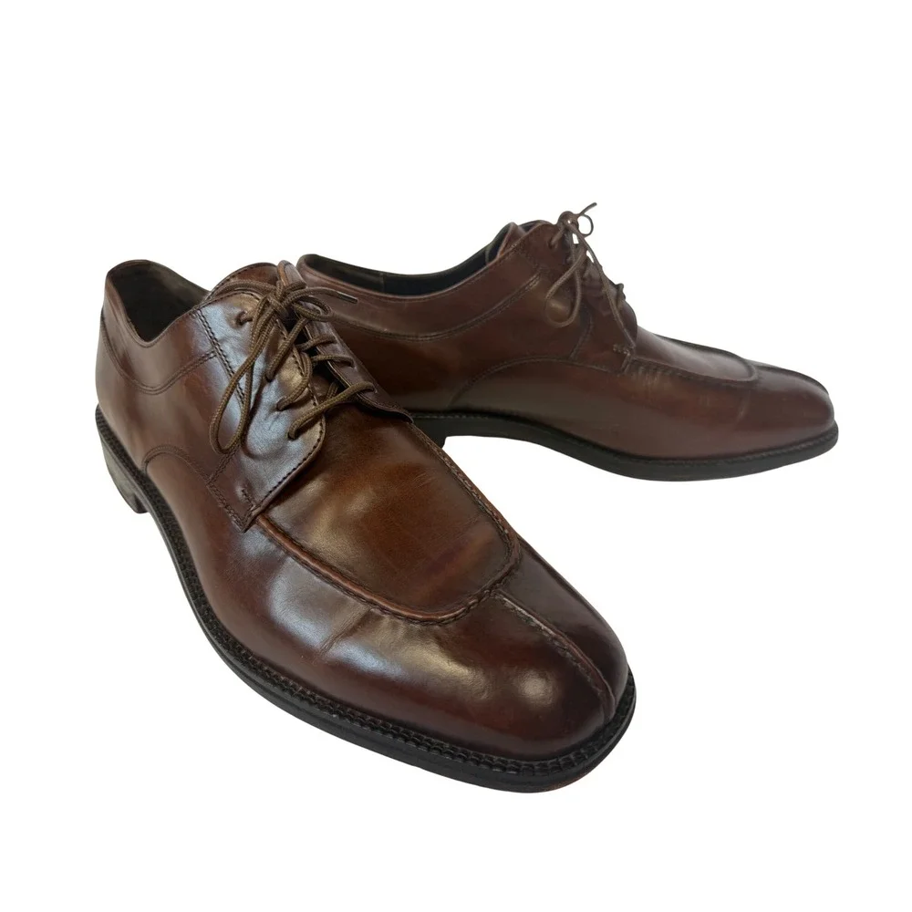 Cole Haan City Oxford Shoes Brown Leather Split Toe Derby Dress Shoes Mens 10.5
